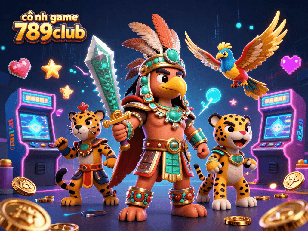Experience the excitement of cổng game 789club with vibrant characters and gaming elements in action.