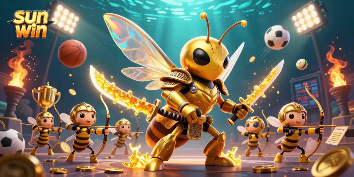 Experience sun win action with vibrant 3D casino elements and dynamic sports visuals in a captivating scene.