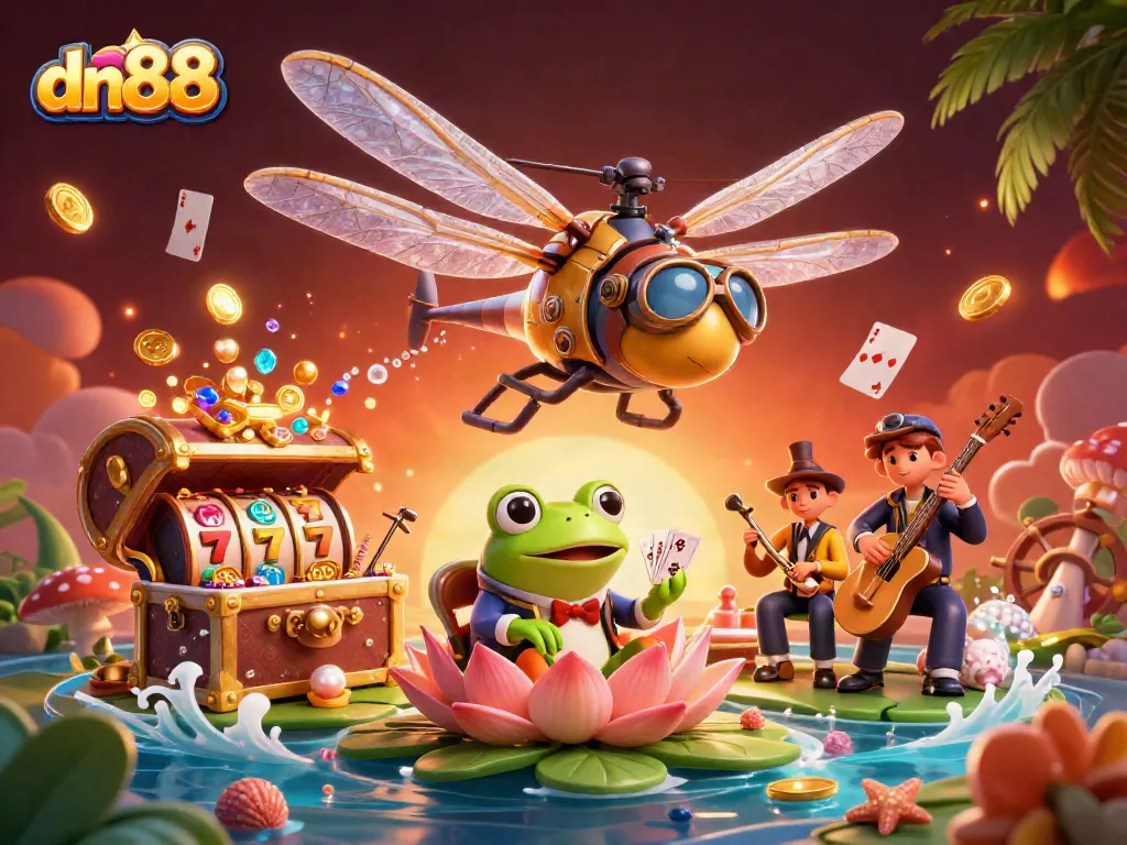 Experience exciting slots action at dn88 with vibrant casino elements and card games.