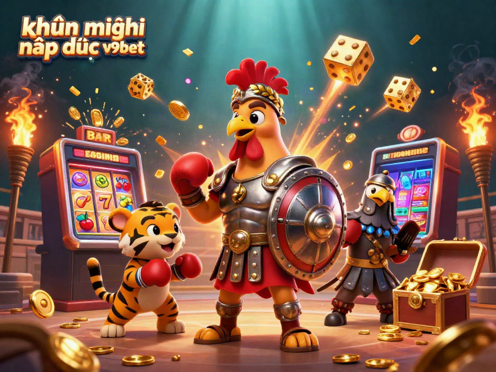 Experience the excitement of khuyến mãi nạp đầu v9bet with vibrant characters and casino elements in action.