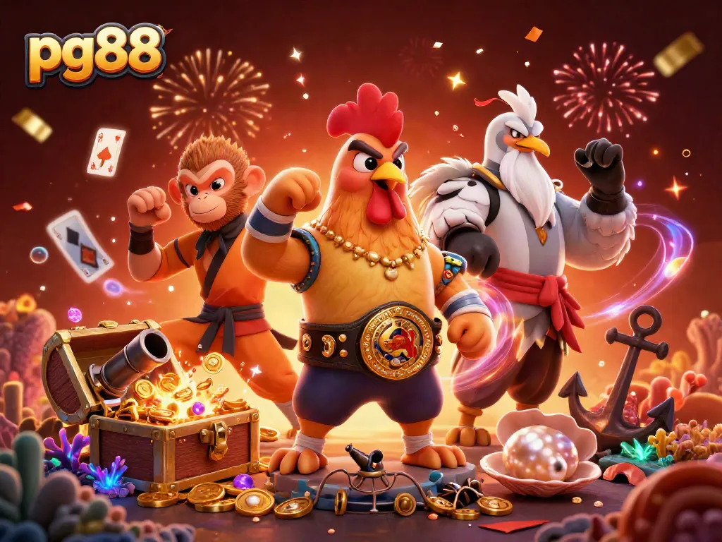 Engage in thrilling action at pg88 with dynamic casino elements and playful characters.