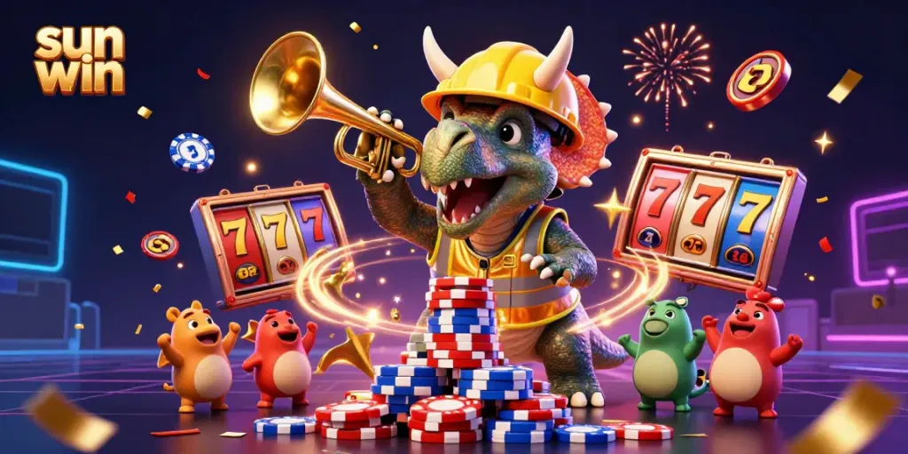Join the excitement at sun win with vibrant slot reels and dynamic celebration elements!