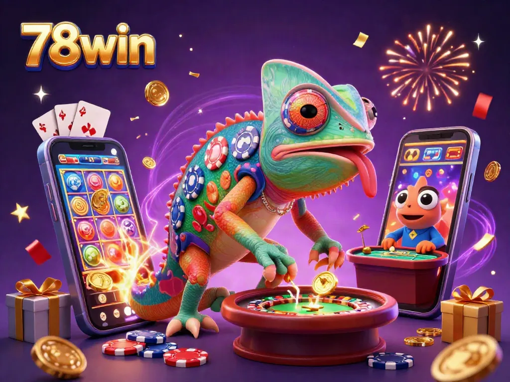 Experience thrilling gameplay at 78win with vibrant casino elements and colorful slot games.