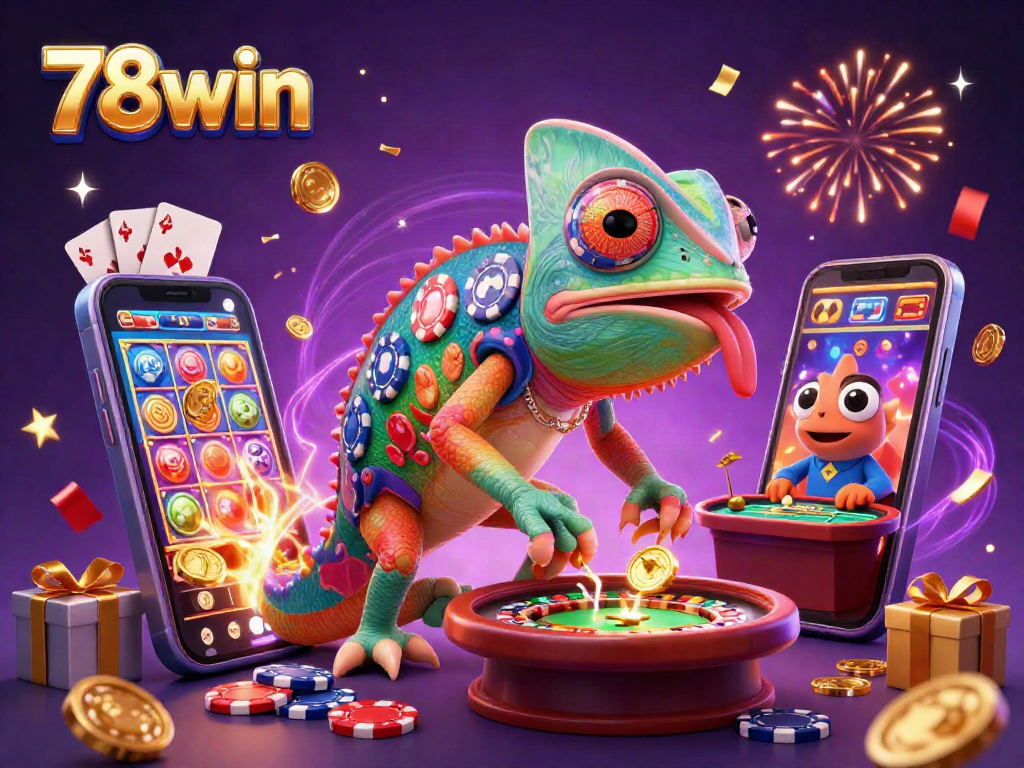 Experience thrilling gameplay at 78win with vibrant casino elements and colorful slot games.