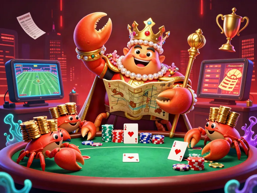 Kèo bóng đá emperor crab oversees sports betting triumphs in a vibrant casino.