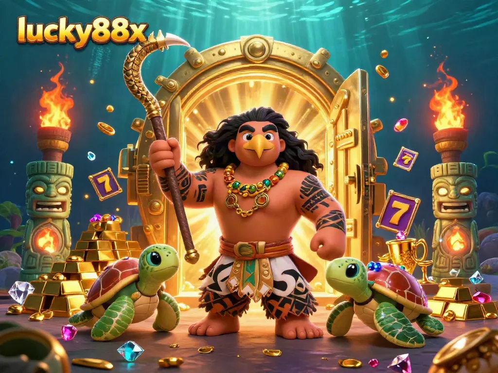 Experience thrilling jackpots at lucky88x with vibrant slot games, gold treasures, and cartoon characters.