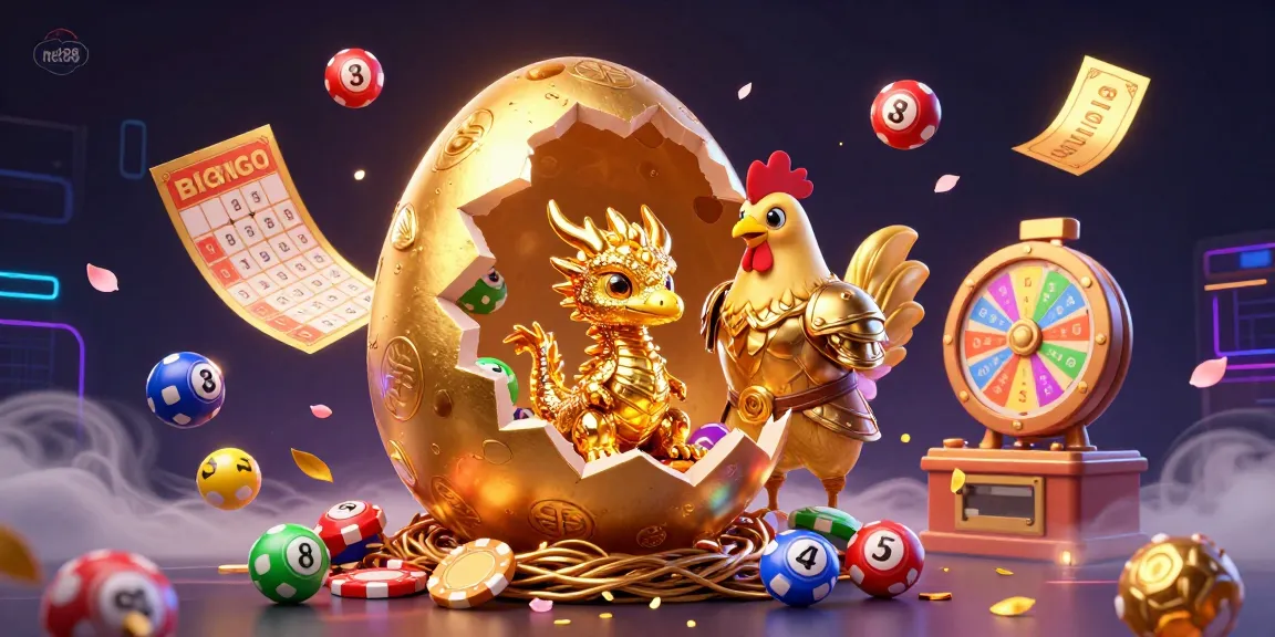 Engage with net88's thrilling gaming experience as a golden dragon emerges among poker chips, surrounded by vibrant gaming elements.