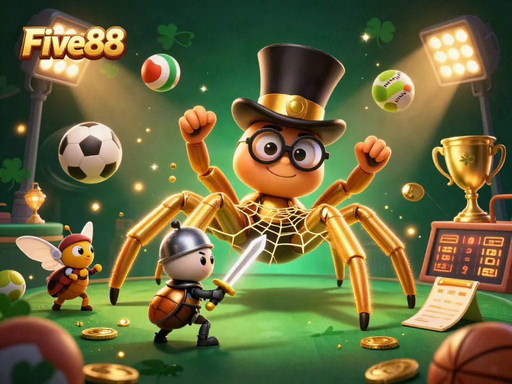 Engage in thrilling games at Five88 with vibrant casino imagery and action-packed elements.