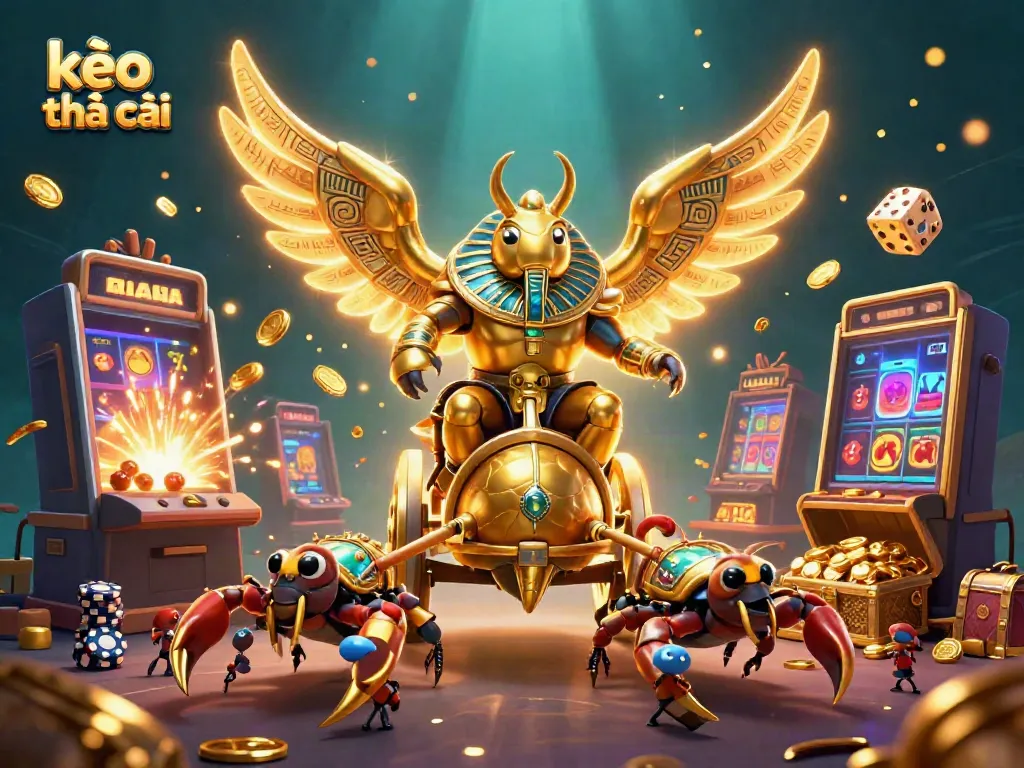 Experience thrilling action with kèo nhà cái and vibrant casino symbols erupting in a dynamic scene.