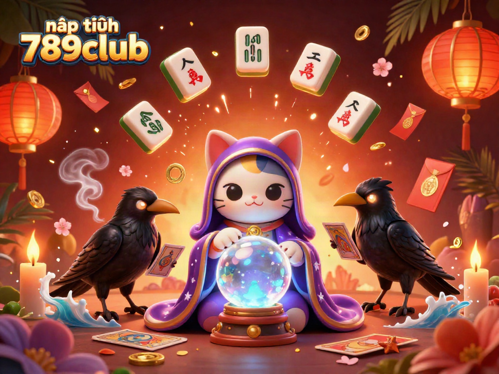 Engage with nạp tiền 789club through vivid casino-themed artwork featuring mystical elements and vibrant decorations.