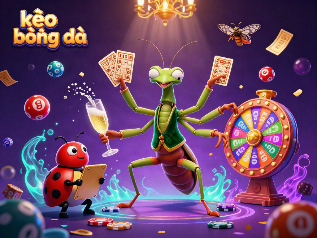Experience the thrill of kèo bóng đá with vibrant characters and dynamic elements in a lively casino scene.