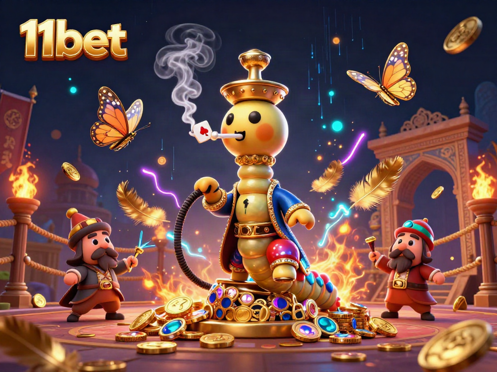 Engage in thrilling gameplay at 11bet with a vibrant 3D casino scene showcasing exciting elements.