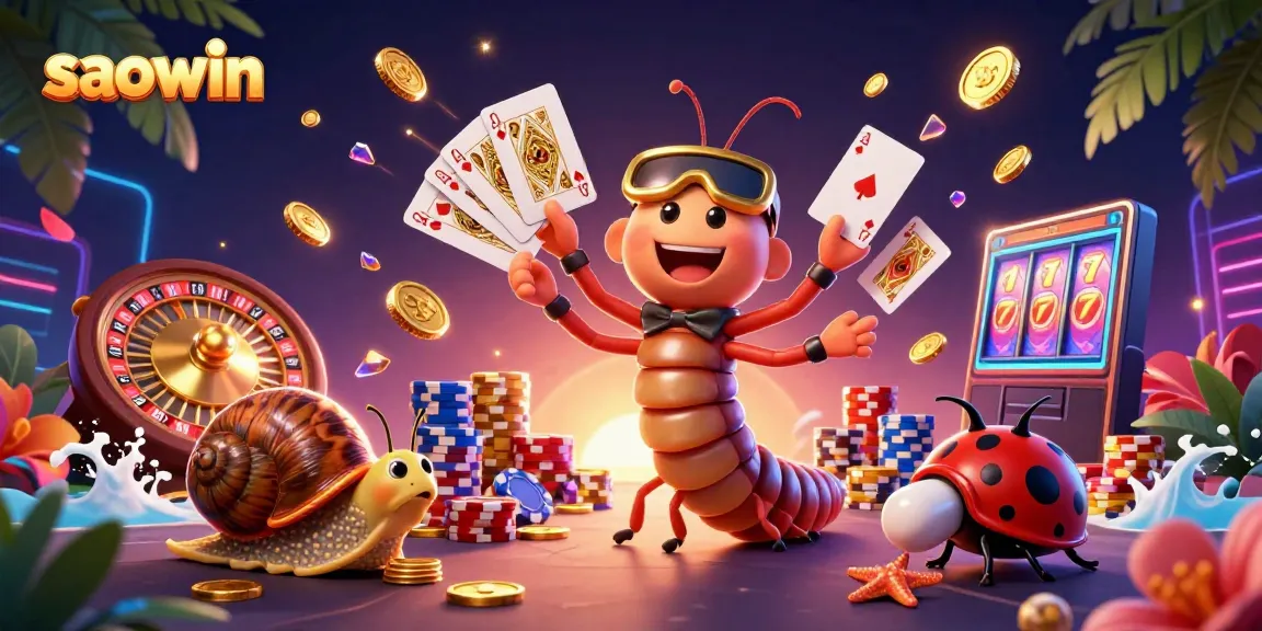 Join the fun at saowin with a vibrant 3D cartoon illustration showcasing an exciting casino scene.