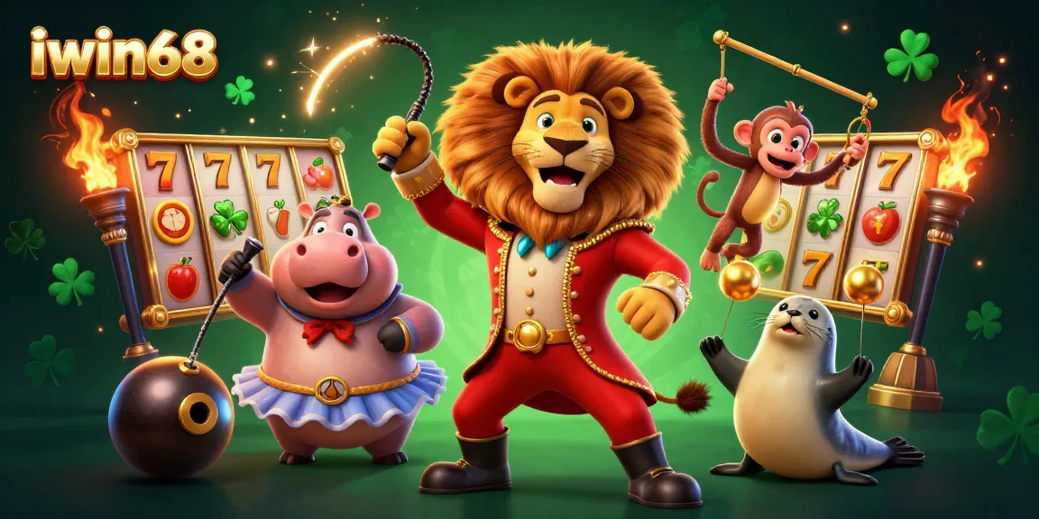 iwin68 offers thrilling jackpot experiences with vibrant 3D imagery of casino games and characters.