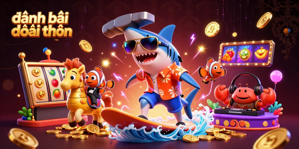 Engaging scene showcasing đánh bài đổi thưởng with vibrant characters and dynamic casino elements amidst gold coins.