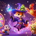 Experience exciting wins at go 88 with colorful slot machines and magical characters in a vibrant scene.