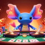 Experience thrilling gaming action with 32win11 as cartoon characters dance around a vibrant poker table.