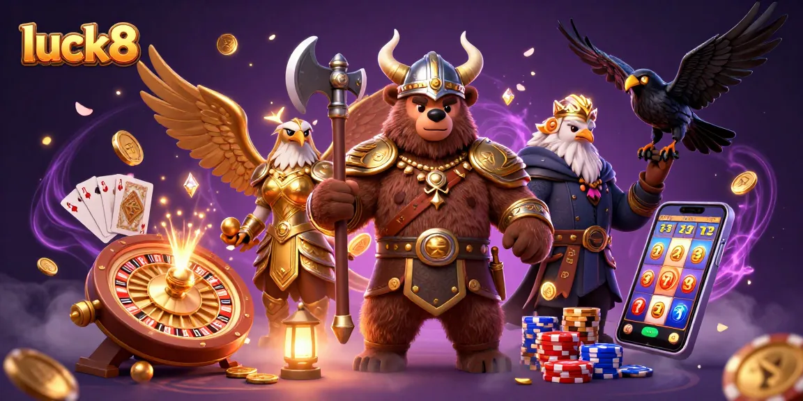 Engage with luck8's exhilarating gaming experience featuring thrilling characters and dazzling casino elements.