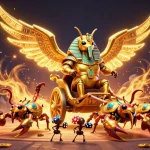 Experience thrilling gameplay with Zo88, featuring a colossal golden scarab in a spectacular casino arena.