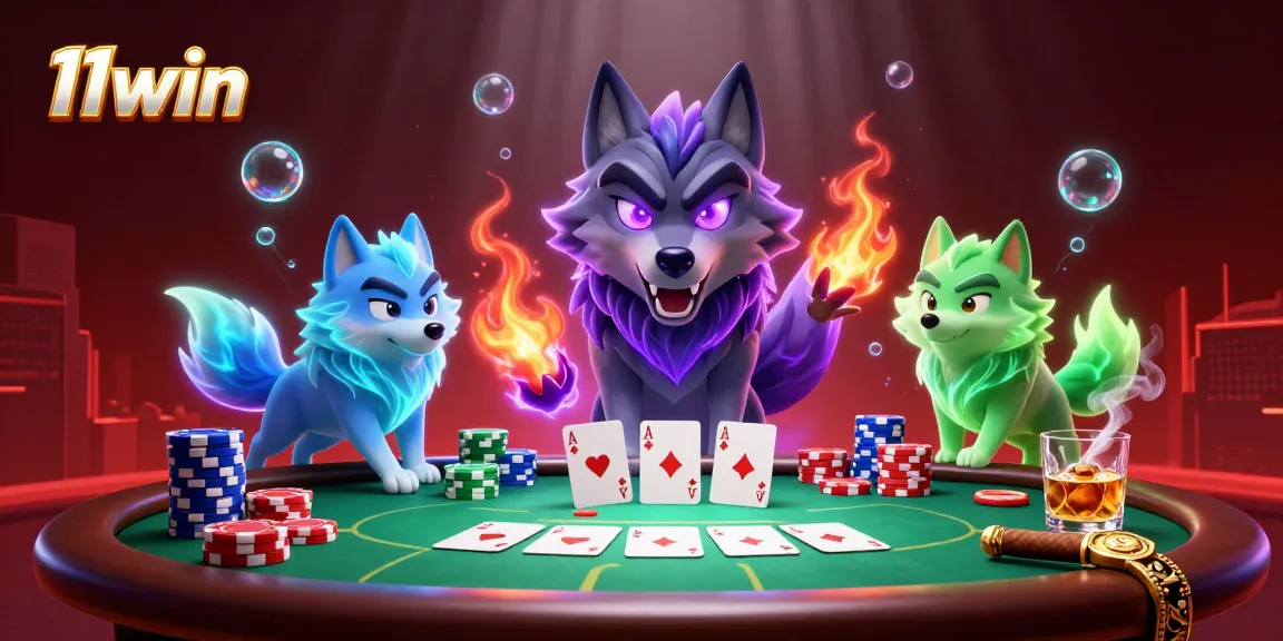 Engage in thrilling gameplay at 11win with intense poker action and vibrant casino elements.