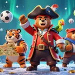 Engage with dynamic sports betting action at link 98win featuring a cartoon pirate team in a vibrant casino scene.