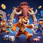 Bin88 brings thrilling slot experiences to life with vibrant caveman characters in a dynamic casino setting.