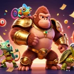 Experience go 88 excitement with the mighty gorilla king, vibrant gaming elements, and thrilling lottery vibes!