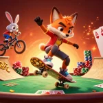 Dabet offers a thrilling casino scene with vibrant characters and dynamic gambling elements.