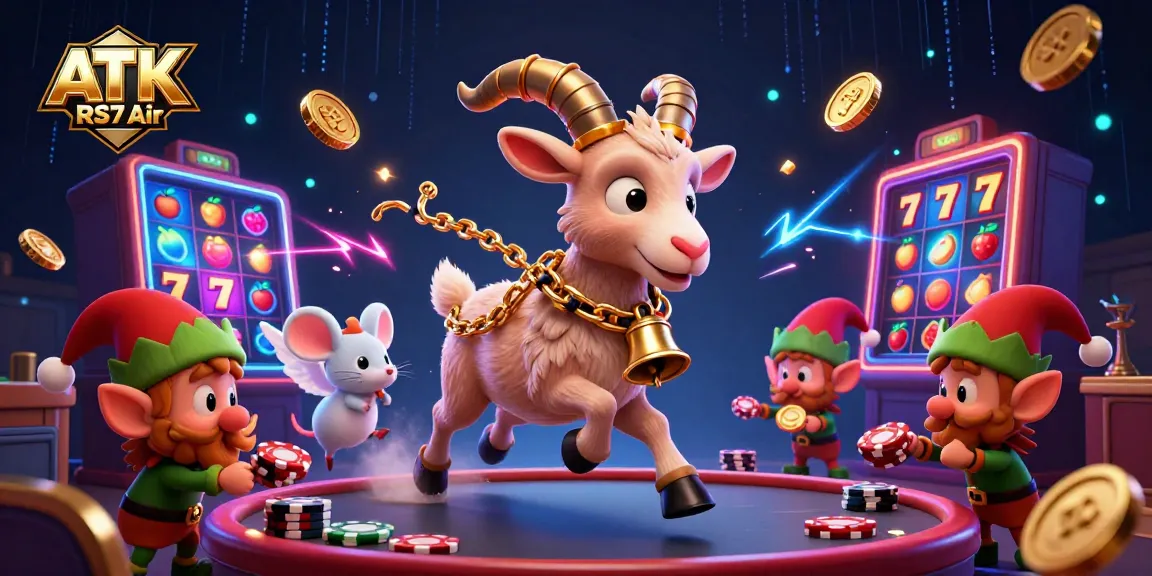 Experience the thrill of the ATK RS7 Air in a lively casino scene with Krampus, an angel mouse, and gremlins!