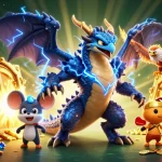 Experience thrilling 98vv bet adventures with powerful dragons and treasure in this vibrant casino scene.