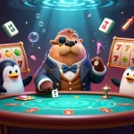 Bet on slot reels with alo789 in a vibrant underwater poker scene featuring unique characters and elements.