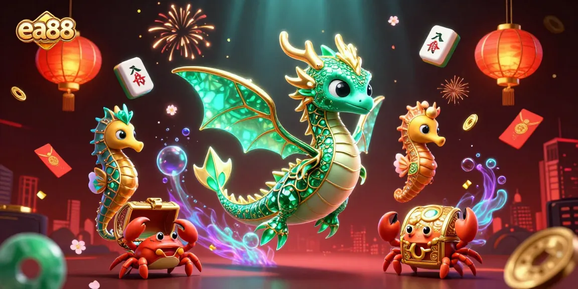 ea88 offers immersive casino experiences with a vibrant sea dragon and treasure elements, inviting players to engage.