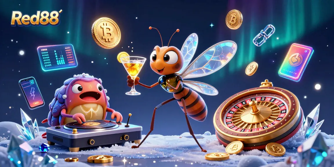 Spin with Red88 as the frozen mosquito mascot brings excitement to the casino environment!